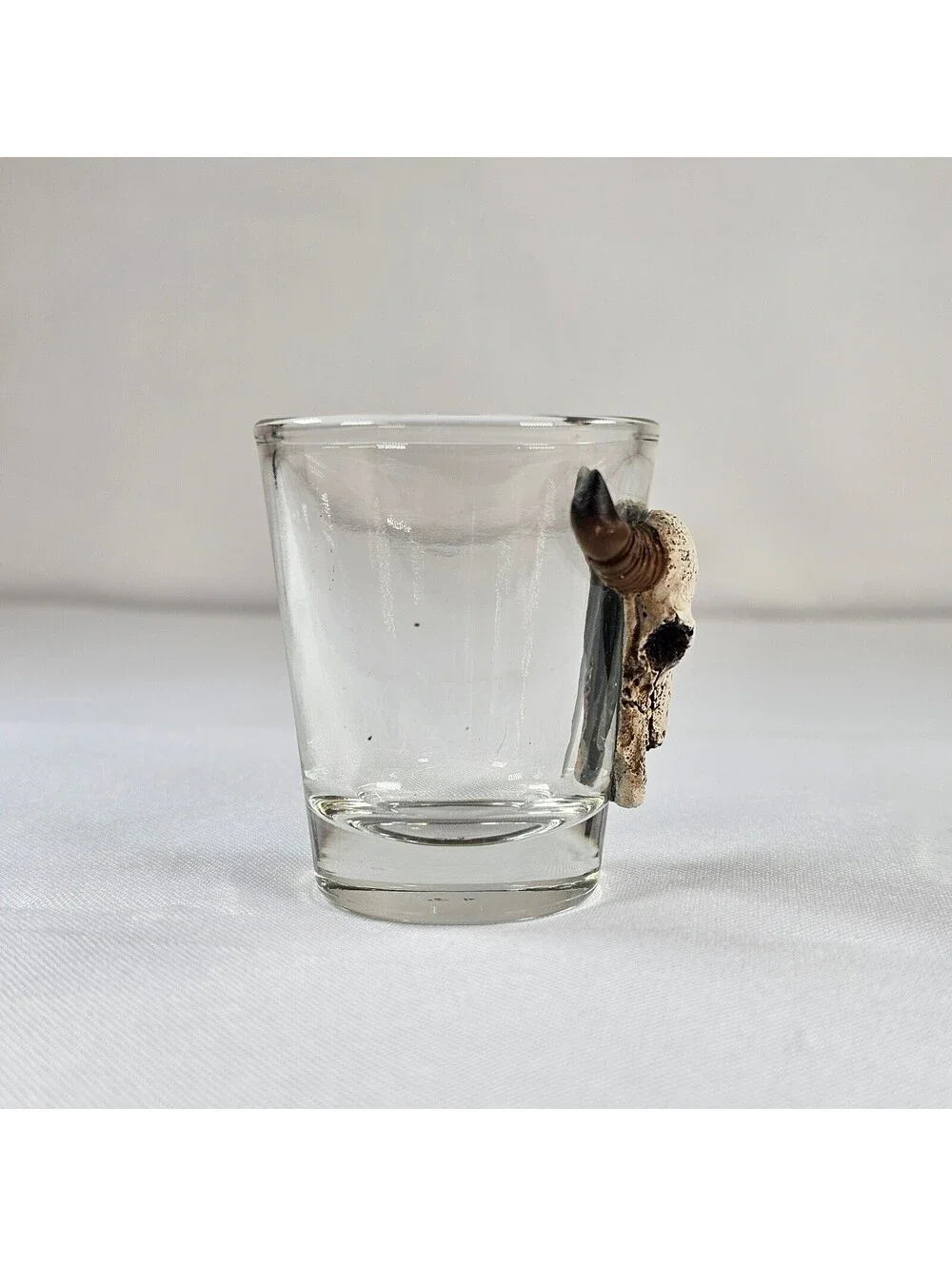 Southwestern Steer Skull Shot Glass 3D Resin Bull Head Clear Barware Decor